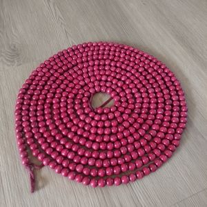 20ft cranberry red wood beads garland